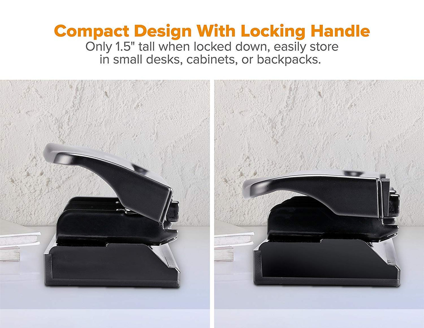 Bostitch Office Premium 3 Hole Punch, 12 Sheet Capacity, Metal, Rubber Base, Easy-Clean Tray, Silver