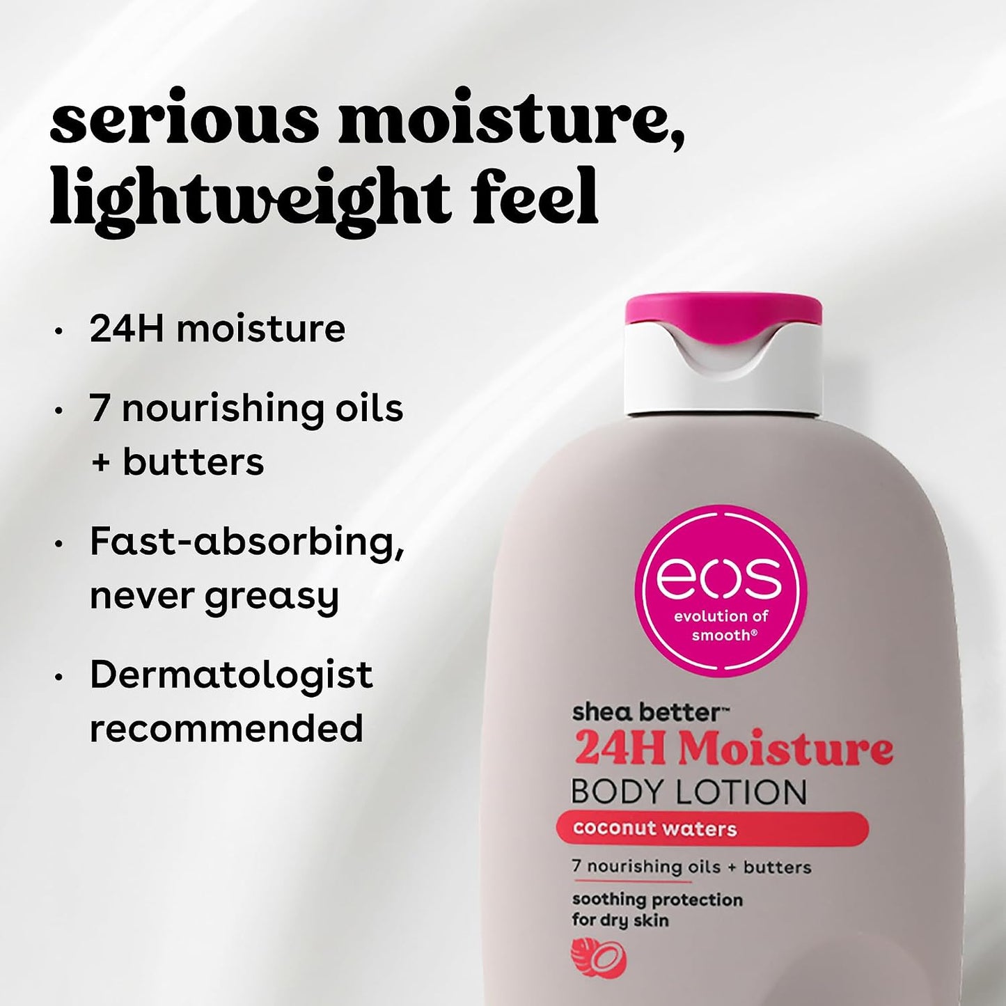eos Shea Better 24H Moisture Body Lotion- Jasmine Peach, 16 fl oz