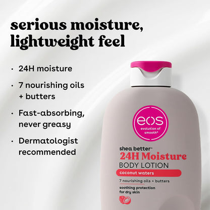 eos Shea Better 24H Moisture Body Lotion- Jasmine Peach, 16 fl oz