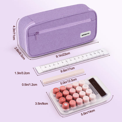 WEMATE Pencil Case, Large Storage Organizer, Makeup Bag, Teacher Must - have, Big Pencil Pouch, Marker Case for College