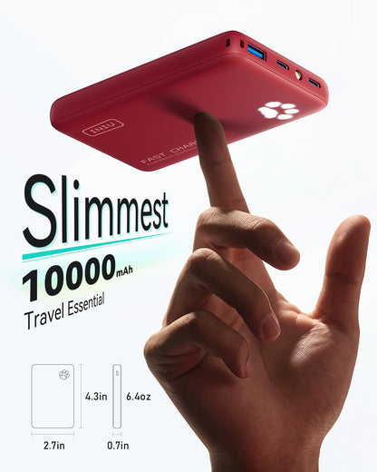 INIU 10000mAh 45W Fast Charging Portable Charger, Smaller Travel Power Bank