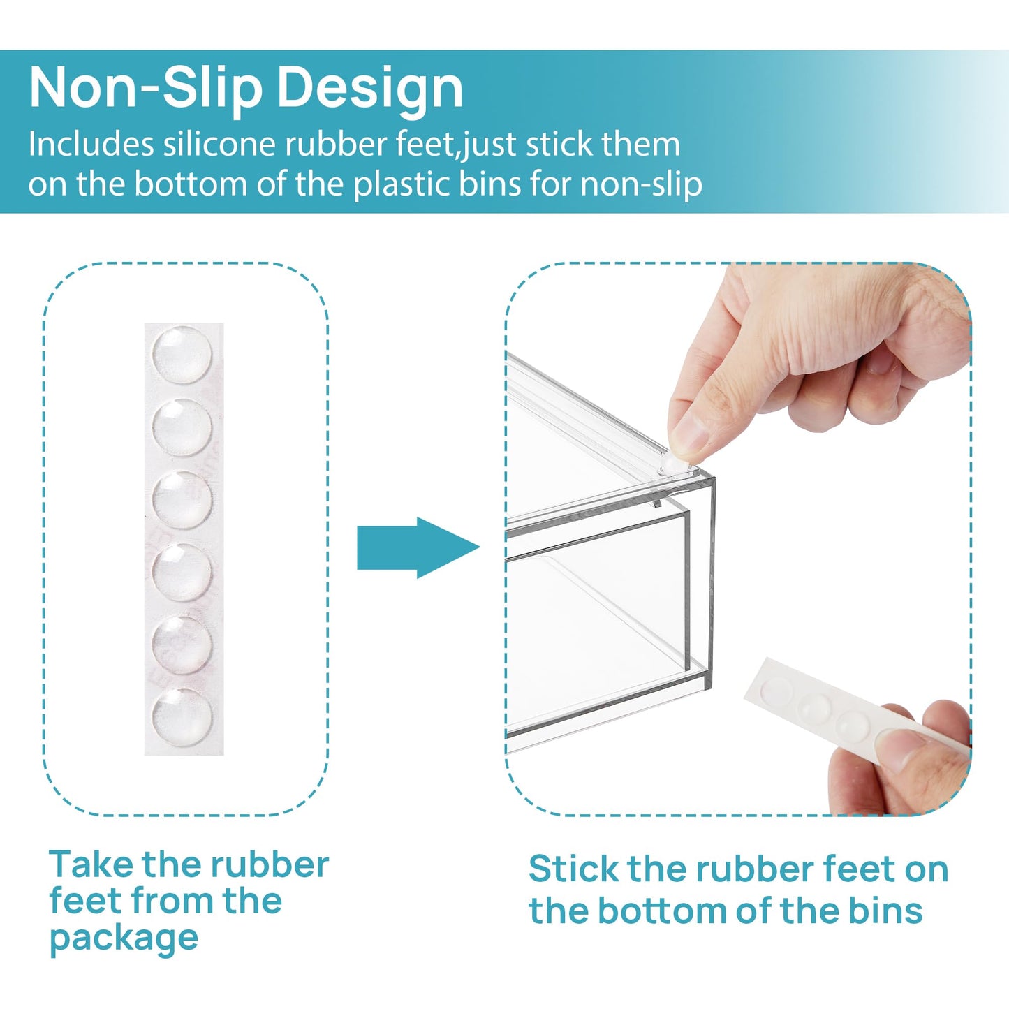 Vtopmart 2 Pack Small Clear Stackable Storage Drawers for Desk, Countertop