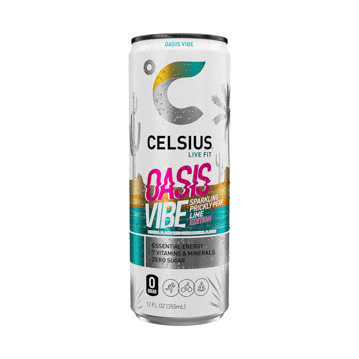 CELSIUS Sparkling Tropical Vibe, Functional Essential Energy Drink 12 Fl Oz (Pack of 12)