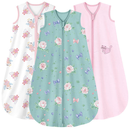 Yoofoss Baby Sleep Sack 0-6 Month 0.5TOG 100% Organic Cotton 2-Way Zipper