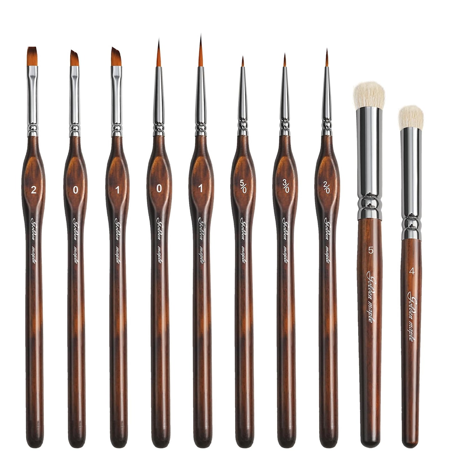 Golden Maple Detail Paint Brushes Set 10pcs