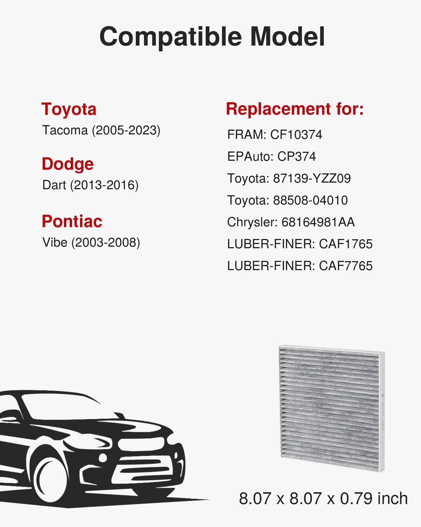 Puroma Cabin Air Filter Activated Carbon for CF11920 CP920 6043C Ford C-Max