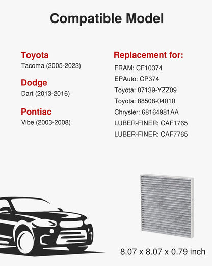 Puroma Cabin Air Filter Activated Carbon for CF11920 CP920 6043C Ford C-Max