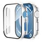 Smiling 2 Pack Case Compatible with Apple Watch SE 3 (2025)/ SE 2/ SE/Series 6/5/4 40mm with Tempered Glass Screen Protector, Hard PC Case Overall Protective Cover- 1 Blue+ 1 Transparent