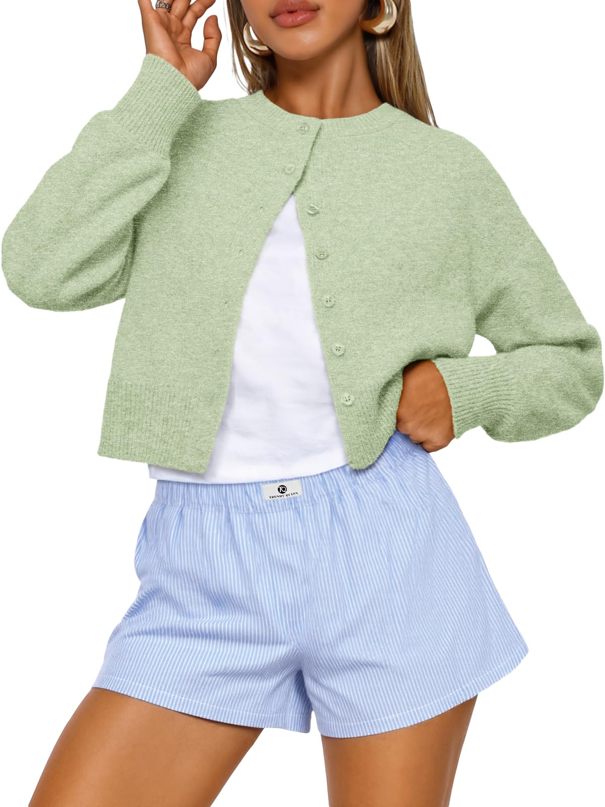 Trendy Queen Cropped Cardigan Sweaters for Women Fall Fashion Clothes 2026