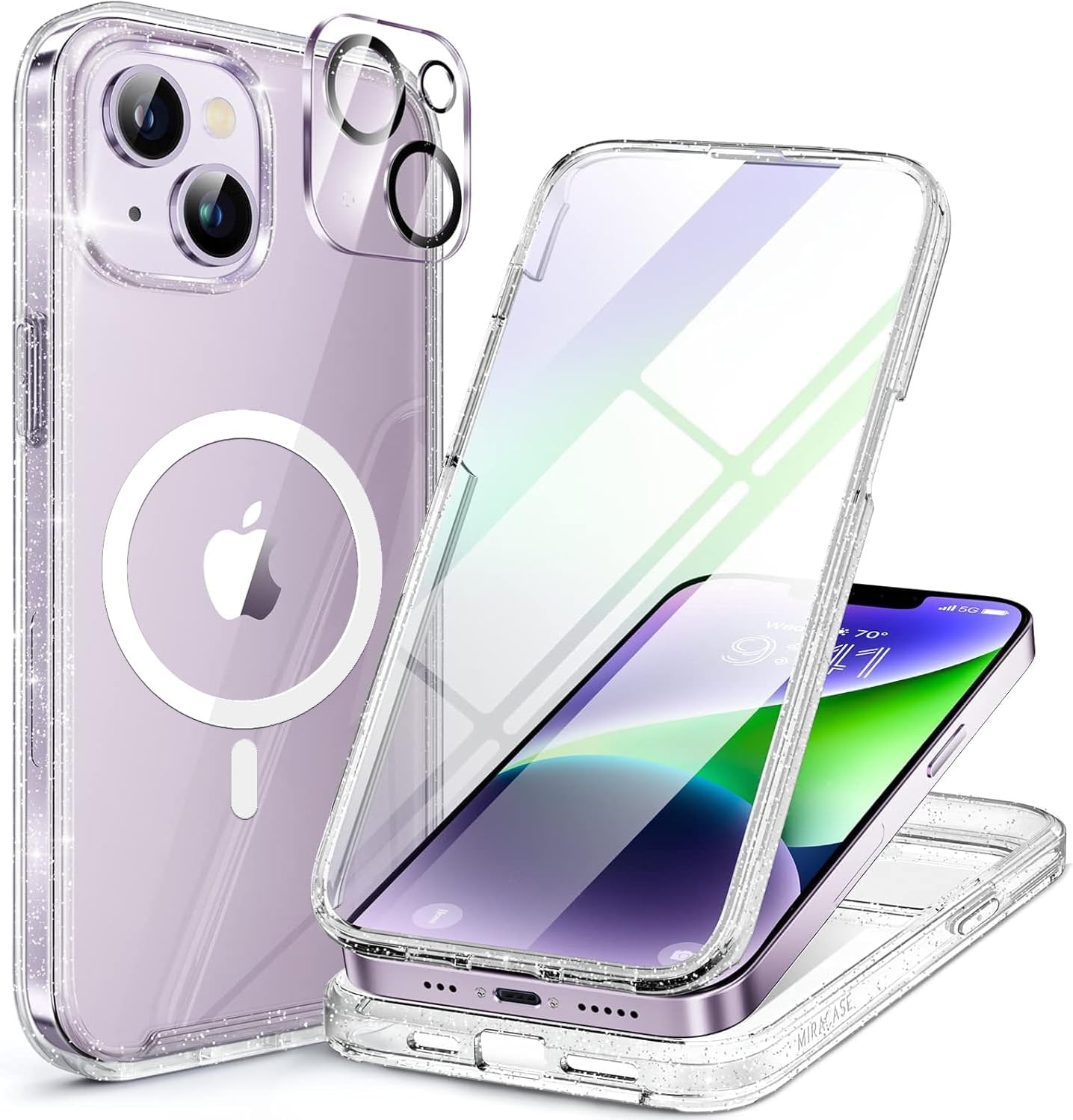 miracase for iPhone 17e Case & iPhone 16e Case, Full-Body Phone with Built-in Glass Screen Protector, [Magnetic with MagSafe] Military Drop Proof 17 E/ 16 E Cover Bumper 6.1 inch, Black