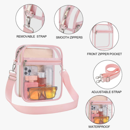 USPECLARE Clear Purse for Stadium Events Transparent Messenger Bag