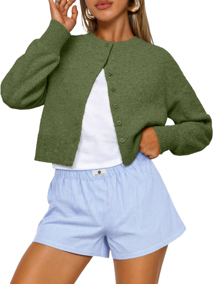 Trendy Queen Cropped Cardigan Sweaters for Women Fall Fashion Clothes 2026