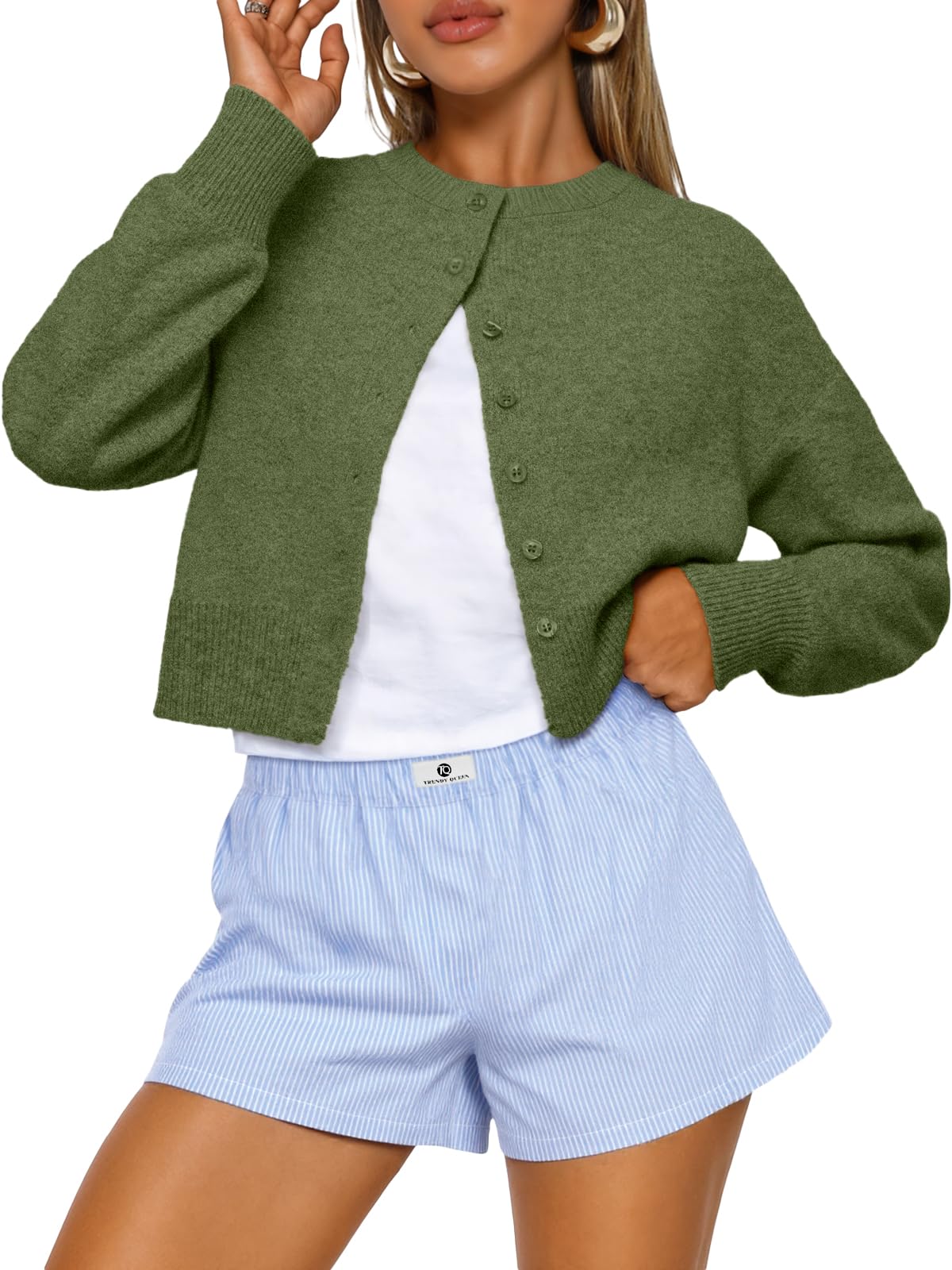 Trendy Queen Cropped Cardigan Sweaters for Women Fall Fashion Clothes 2026