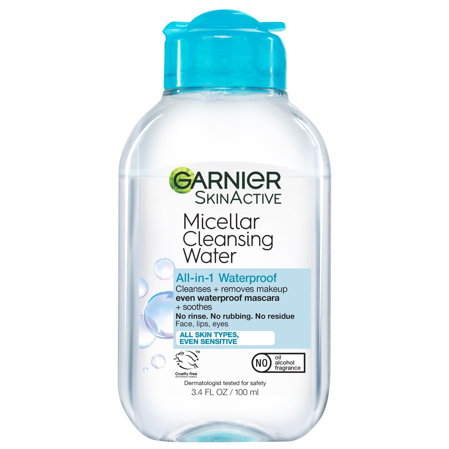 Garnier Micellar Water For Waterproof Makeup, Hydrating Facial Cleanser & Makeup Remover, Suitable for Sensitive Skin, Vegan, Cruelty Free, 13.5 Fl Oz (400mL), 1 Count