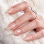 BTArtbox Press On Nails, Cream Puff, Short Almond, Ombre Off White, 32Ct