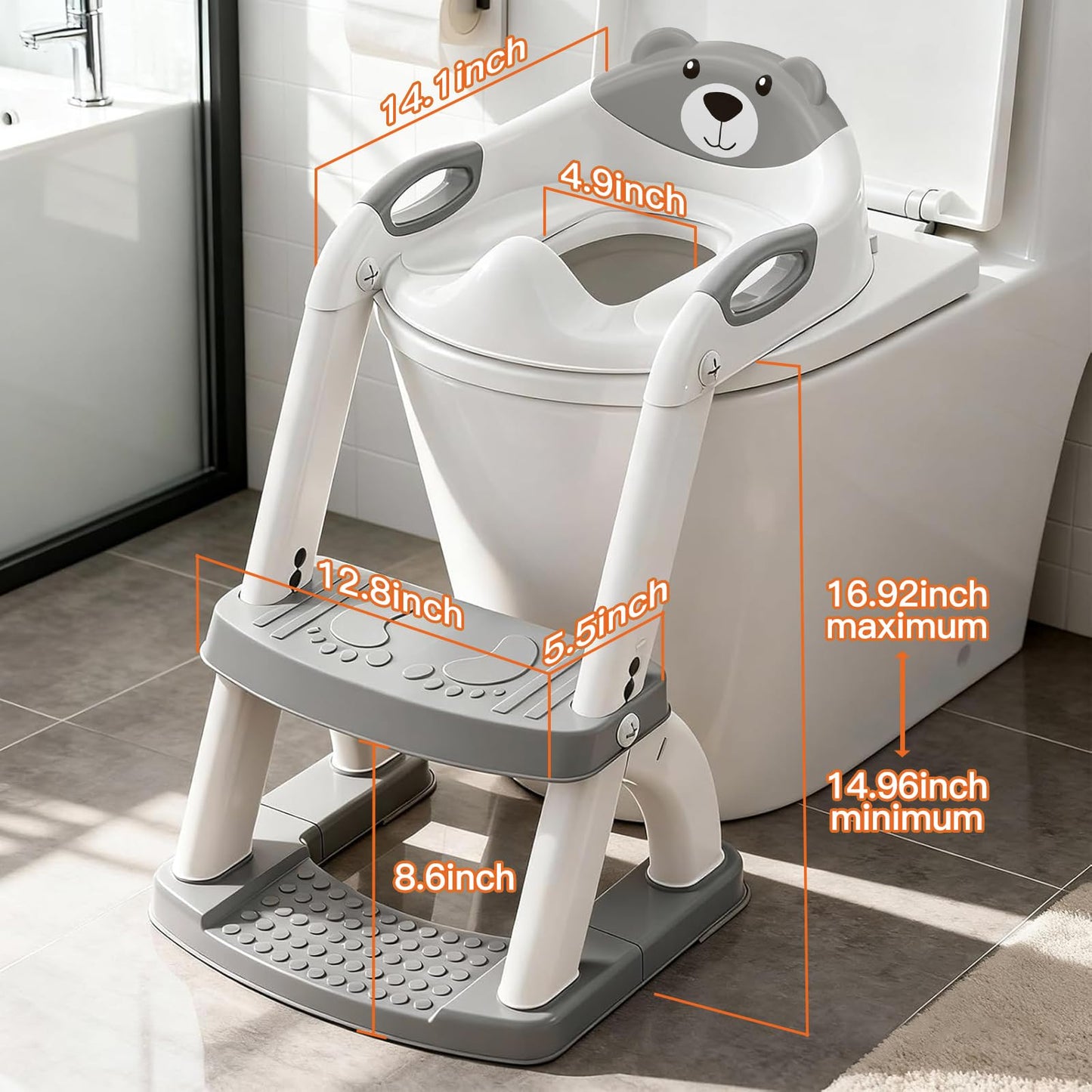 Potty Training Toilet for Toddlers, 2-in-1 Potty Training seat, Anti-Slip