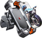 JOYROOM Motorcycle Phone Mount, [1s Auto Lock][100mph Military Anti-Shake] Bike Phone Holder for Bicycle, [10s Quick Install] Handlebar Phone Mount, Compatible with iPhone, Samsung, All Cell Phone