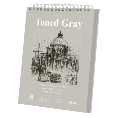 Fuxi 9" x 12" Sketch Book_Top Spiral Bound Sketchbook_100Sheets 68lb/100gsm