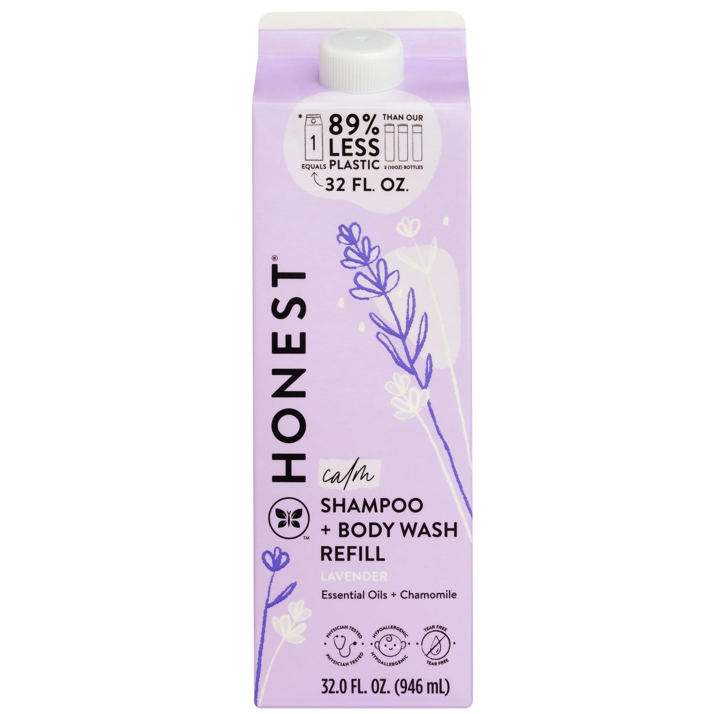 The Honest Company Shampoo & Body Wash, Tear-Free, Fragrance-Free, 10 fl oz