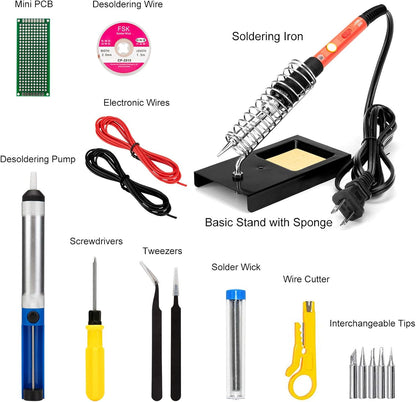 Soldering Iron, 60W 110V Adjustable Temperature Soldering Iron Pen, Portable Welding Tool, Fast Heating, for Electronic Repair, Jewelry, DIY