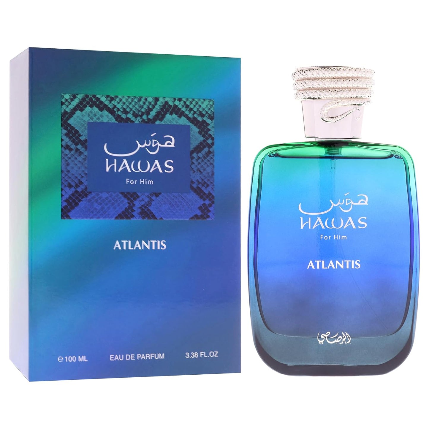 RASASI Hawas Atlantis Eau de Parfum for Men, 100ml (3.4 oz) Fresh & Modern Scent Spray