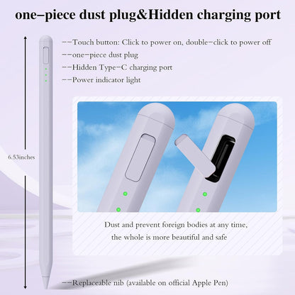 Stylus Pen for iPad11&10thGen,14Mins Faster Charge, with Pencil Holder,Palm Rejection, Tilt Sensitivity, for iPad Air11&13-inch(M3/M2), iPad Pro 11&13-inch (M4),iPad 6-11th,iPad Pro 11/12.9 inch