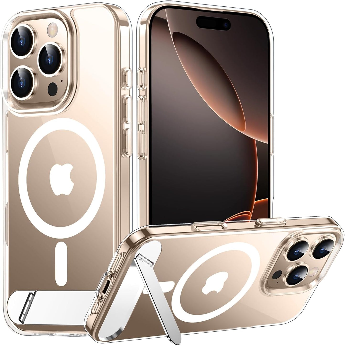 Magnetic Compatible with iPhone 14 Pro Max Case, [Built-in Invisible Kickstand][Compatible with MagSafe] [Military Grade Shockproof] Slim Translucent Matte Phone Case for iPhone 14 Pro Max 6.7"