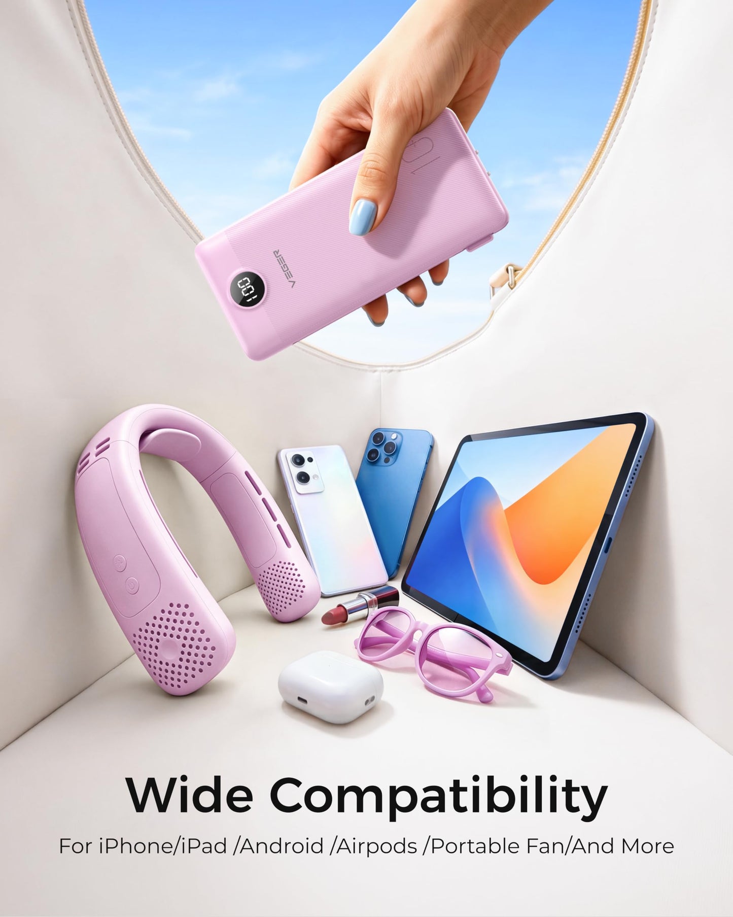 VEGER Portable Charger for iPhone, Power Bank Built in Cables and Wall Plug