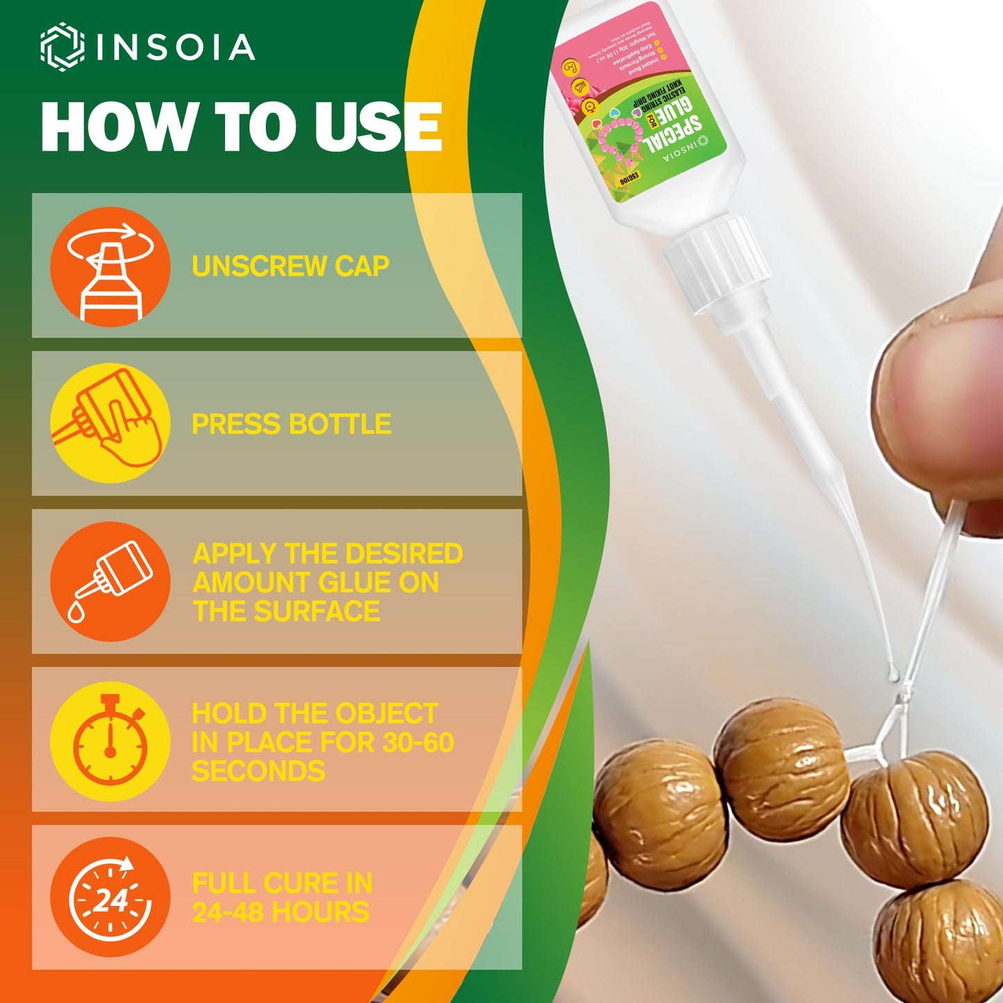 INSOIA Super Medium CA Glue, 20g, Strong Bond, with Precision Tips