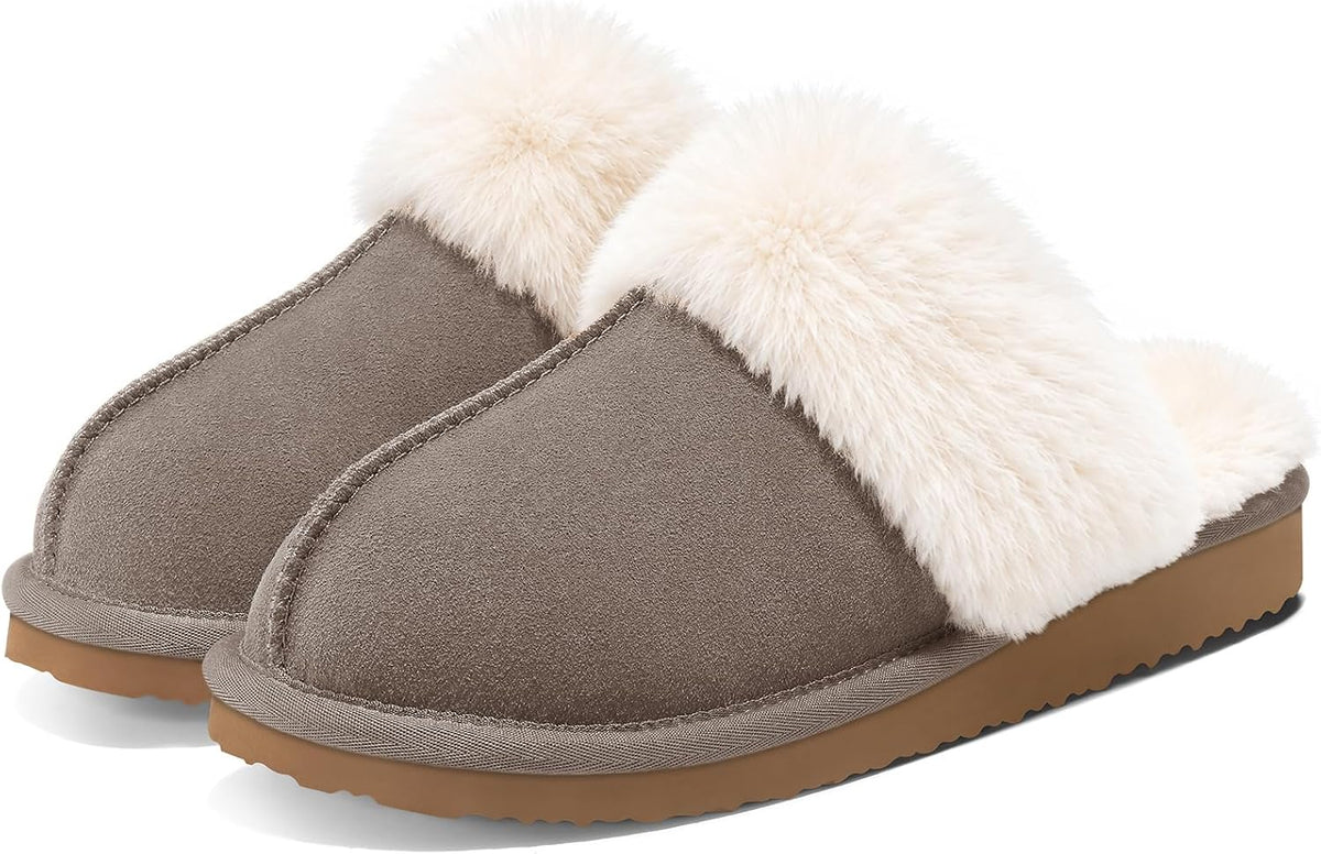 Litfun Fuzzy Slippers for Women Memory Foam Indoor House Shoes
