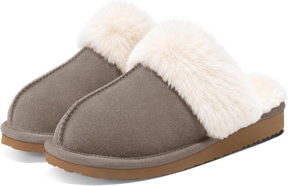 Litfun Fuzzy Slippers for Women Memory Foam Indoor House Shoes