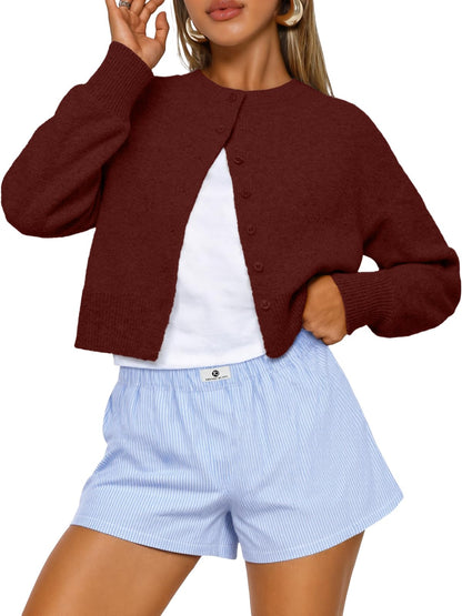 Trendy Queen Cropped Cardigan Sweaters for Women Fall Fashion Clothes 2026