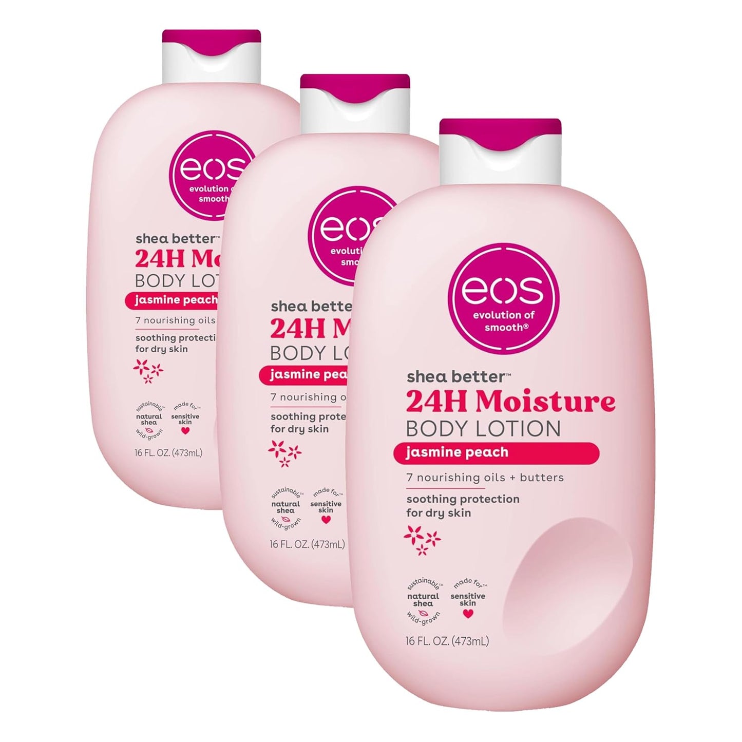eos Shea Better 24H Moisture Body Lotion- Jasmine Peach, 16 fl oz
