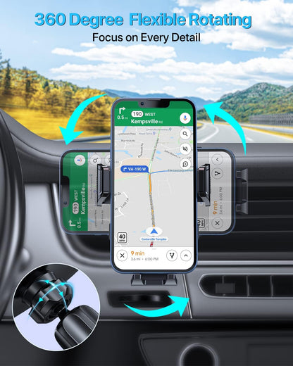 Miracase for MagSafe Car Mount[3800gf Strong Magnet & 90+LBS Suction Base]Magnetic Phone Holders for Your Car, 360° Adjustable Dashboard &Windshield Mount with Adhesive Suction Cup for All Smartphones