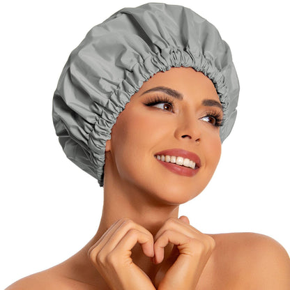 Edoneery Shower Caps for Women Reusable Waterproof, Shower Hair Cap