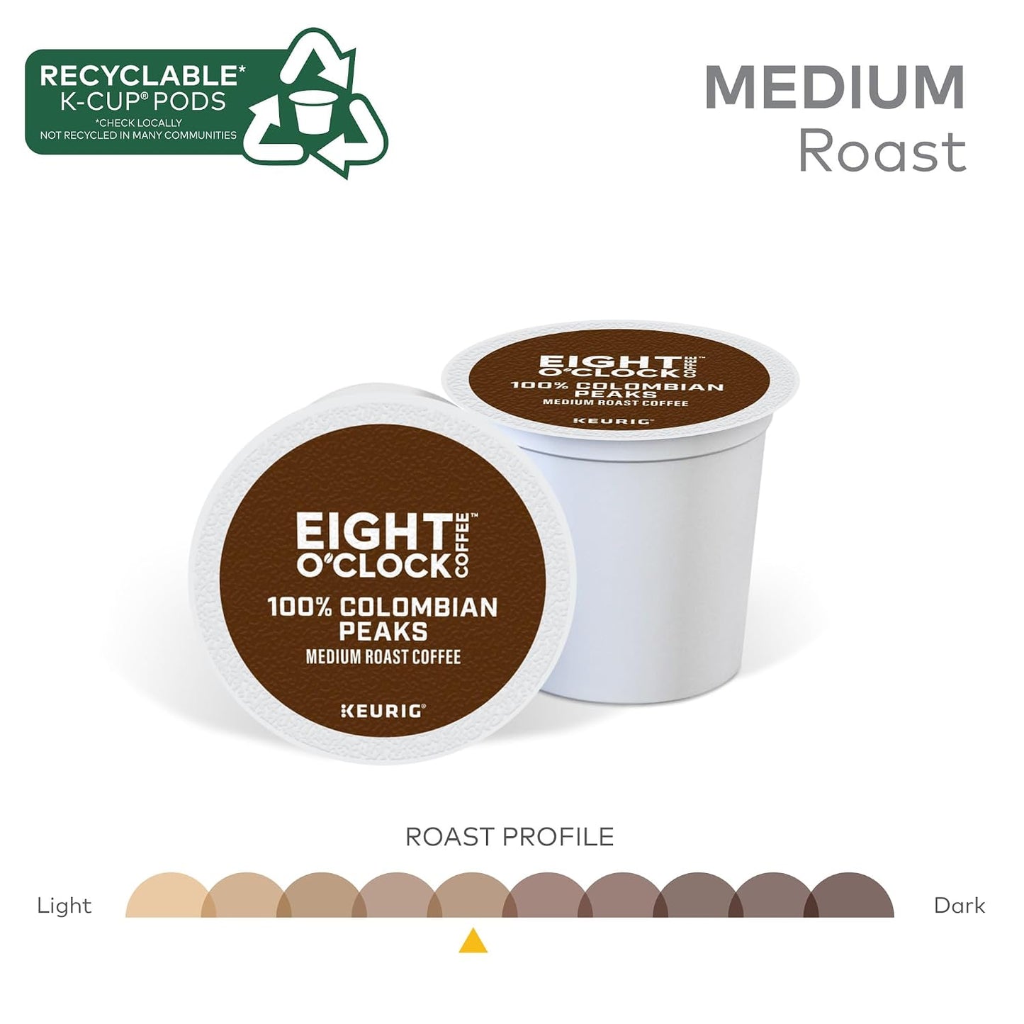 Eight O'Clock Coffee Hazelnut, Single-Serve Keurig K-Cup Pods, Flavored Medium Roast Coffee Pods, 96 Count