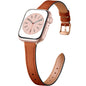 Charlam Slim Leather Band Compatible with Apple Watch Bands for Women 40mm 38mm 41mm 42mm 44mm 45mm 46mm, Top Grain Genuine Leather Strap Thin Wristband for iWatch Series 11 10 SE 9 8 7 6 5 4 3 2 1