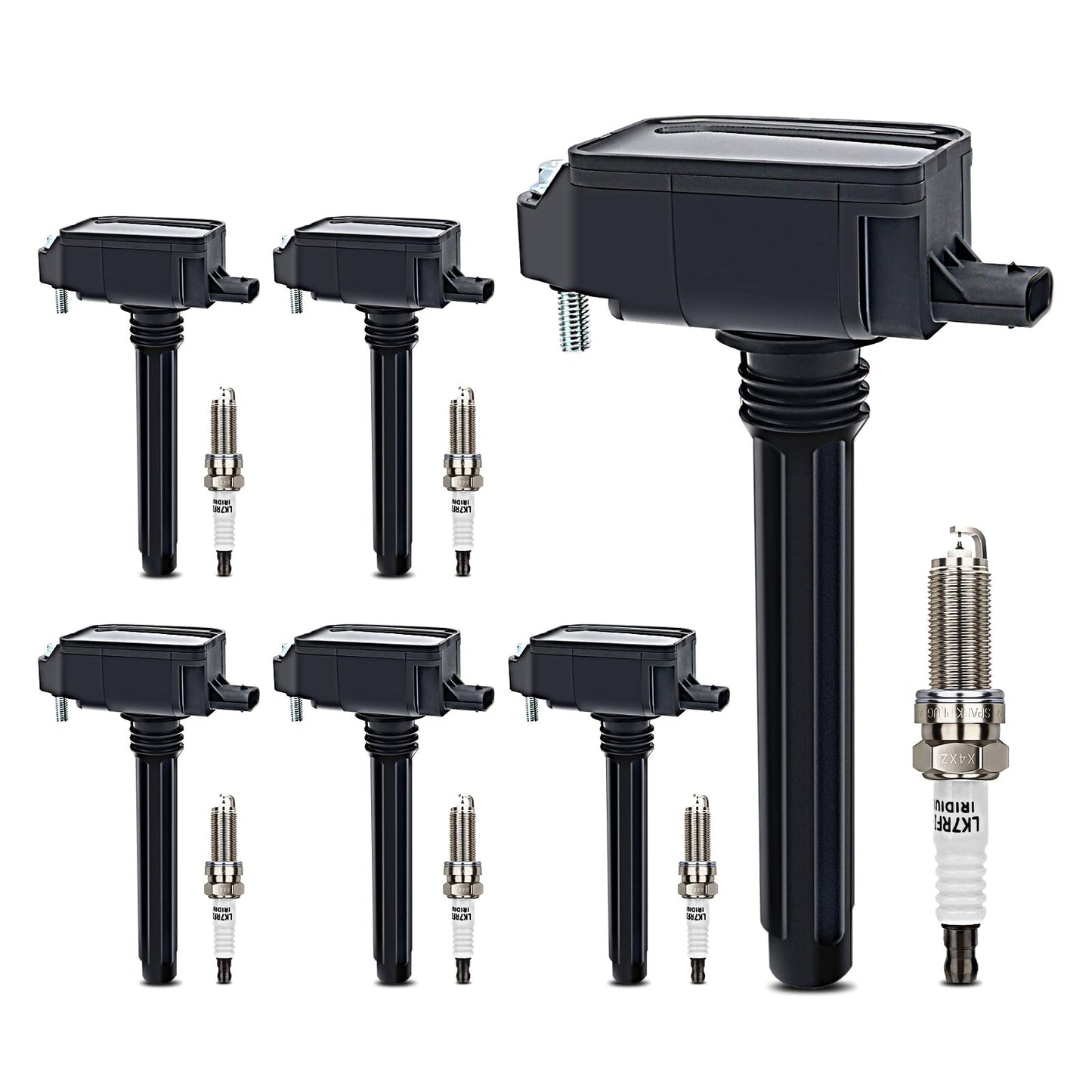 UF667 Ignition Coil & ILZFR6D11 Double Iridium Spark Plug for BMW 2.5-6.0L