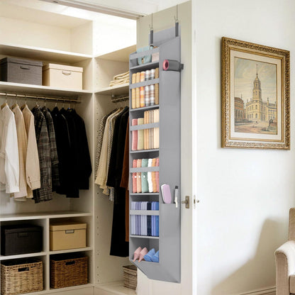 Lifewit 1 Pack Over the Door Organizer, 5 Section Hanging Storage, Beige