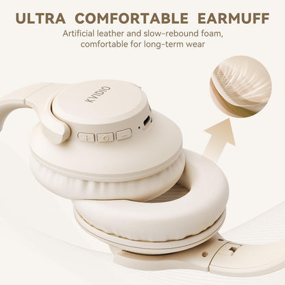KVIDIO Bluetooth Headphones Wireless Over Ear Headsets 65H Playtime
