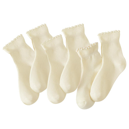 Hstyle 6 Pairs of Ruffle Socks Women, Cute Ruffle Ankle Socks