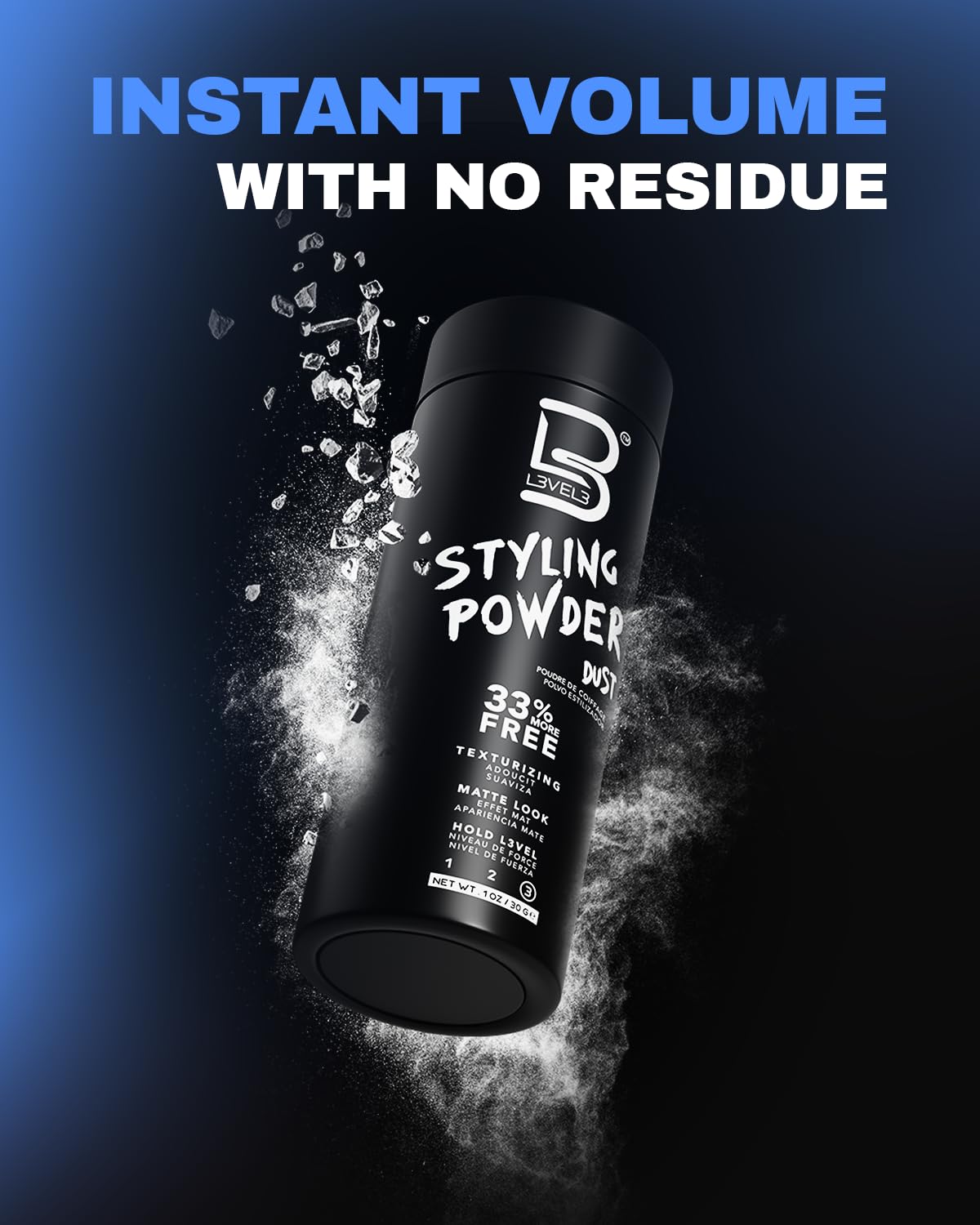 L3 Level 3 Hair Texture Powder for Men, Volume, Natural Look, 30 g