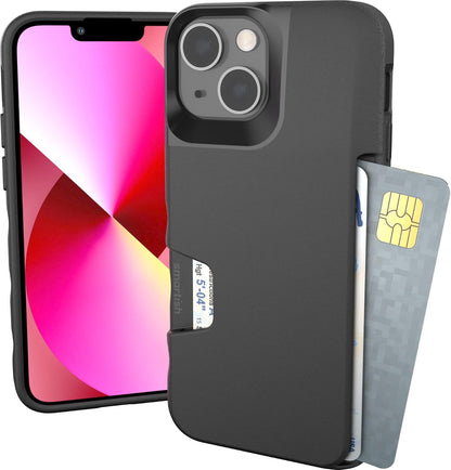Smartish® iPhone 13 Wallet Case - Wallet Slayer Vol. 1 [Slim + Protective] Credit Card Holder - Drop Tested Hidden Credit Card Slot Cover for Apple iPhone 13 - Black Tie Affair