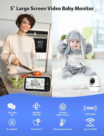 GoodBaby 5" Baby Monitor with Camera and Audio No WiFi
