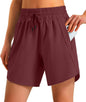 Ksmien Women's 5"/7" Athletic Running Shorts Quick Dry with Zipper Pockets