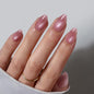 BTArtbox Press On Nails, Vanilla Cream, Short Square, Ombre Peach, 32Ct