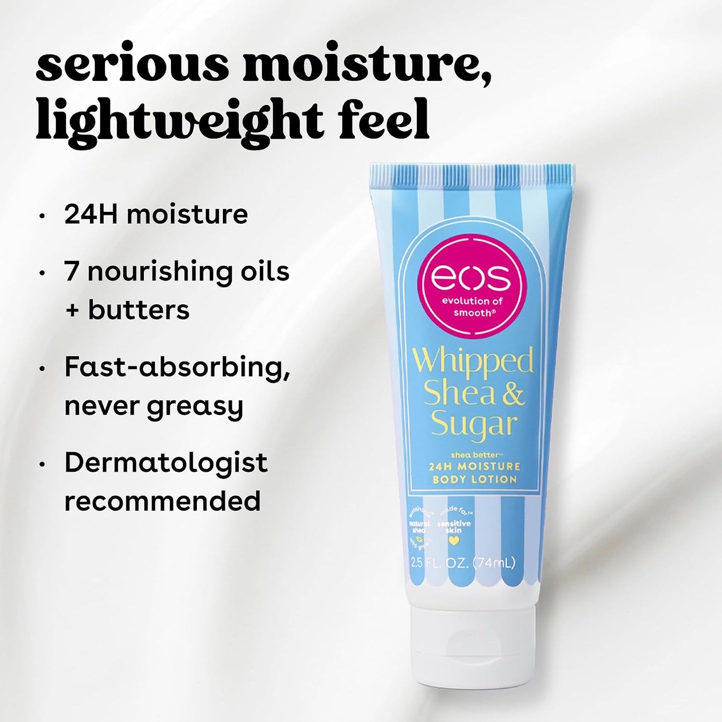 eos 24H Moisture Travel Body Lotion- Vanilla Cashmere, 2.5 fl oz