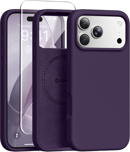 GONEZ Magnetic for iPhone 17 Pro Max Case, Silicone Cover Stone