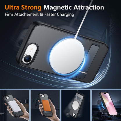 SPIDERCASE Magnetic for iPhone 17 Pro Max Case,with Kickstand,Clear