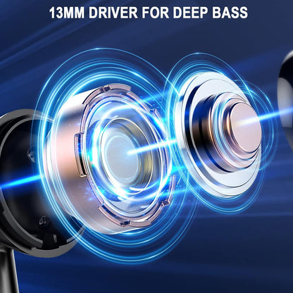 Wireless Earbuds, Bluetooth 5.4 Ear Buds, LED Power Display, 6D Bass Stereo